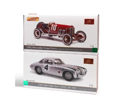 Two boxed 1:18 scale race-winning Mercedes models, by CMC Models of Germany,hand-built finely detailed mainly metal models, c