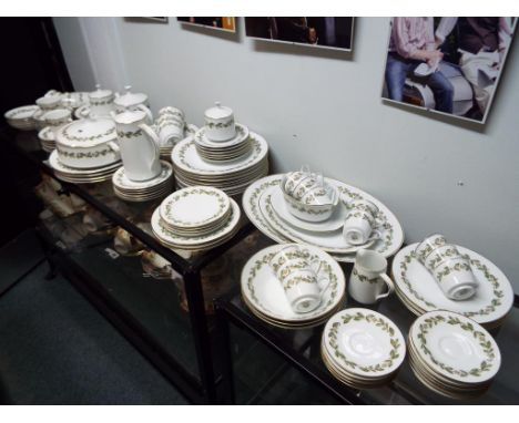 Noritake - in excess of 110 pieces of ceramic tableware by Noritake Glen Leaf pattern comprising tea pot, sugar bowl, creamer