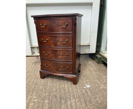 Reproduction Bow Front Four Drawer Cabinet - 48cm x 36cm x 75cm 