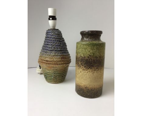 Studio Pottery Lamp Base and Vase 