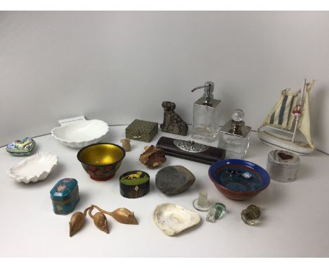 Trinket Boxes, Pen Box, Soap Dish and Treen Mice etc 