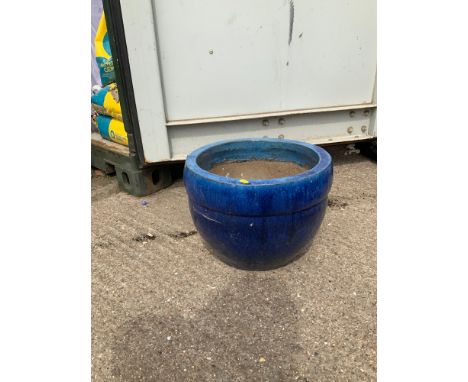 Large Glazed Garden Planter - 42cm Across
