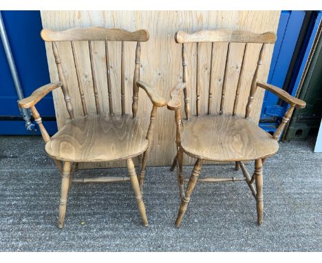 Pair of Stick Back Carver Chairs 