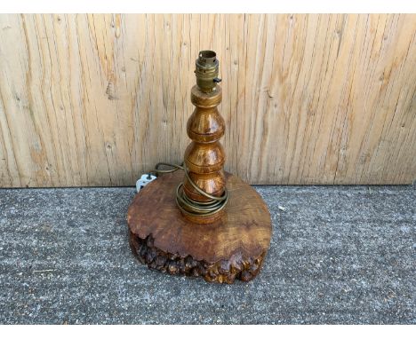 Carved Wooden Table Lamp Base 