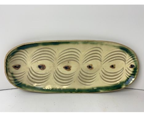 Michael Leach Studio Pottery Flat Dish - 38cm x 16cm - Y Mark to Base 