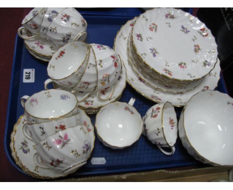 A Copeland China Tea Service, of thirty-two pieces, with floral decoration in the Chelsea manner:- One Tray