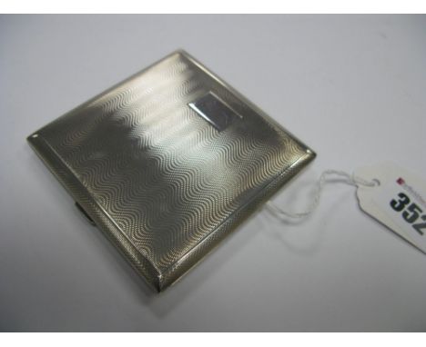 A Hallmarked Silver Ladies Compact, of square form, allover engine turned.