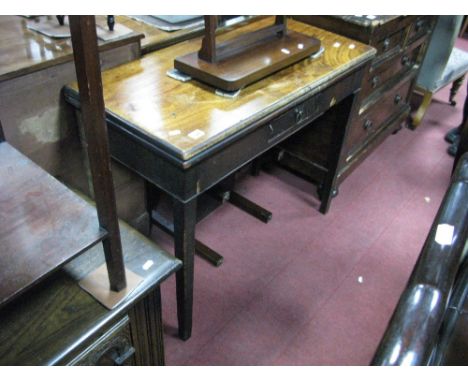 A XIX Century Mahogany Fold Over Tea Table, with single drawer (veneer loss) and dressing mirror.