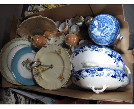 Copeland Italian Spode Biscuit Barrel, Japanese coffee ware, Art Deco bowl, other ceramics, etc:- One Box