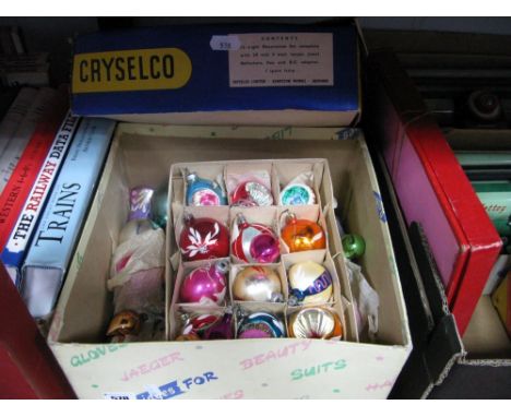 Cryselco Jewel Reflector Lights, (collectors item only-untested sold for parts); a quantity of mid XX Century Christmas baubl