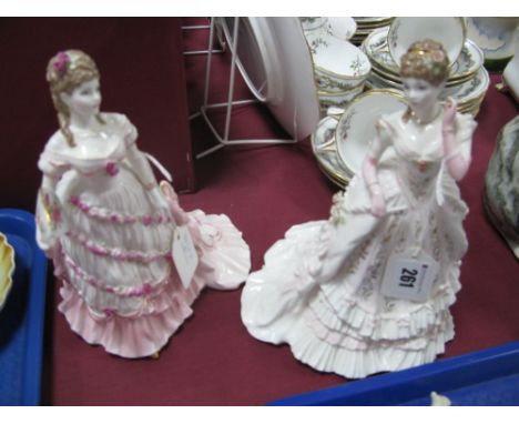 Royal Worcester Splendour at Court Limited Edition China Figurines, 'A Celebration at Windsor' and 'The Jewel in the Crown', 