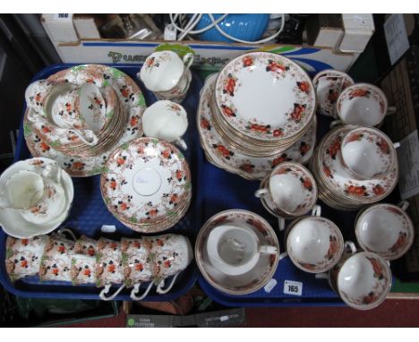 Two Late XIX Century/Early XX Century China Part Tea Services, each with printed and painted foliate borders, by Sutherland a