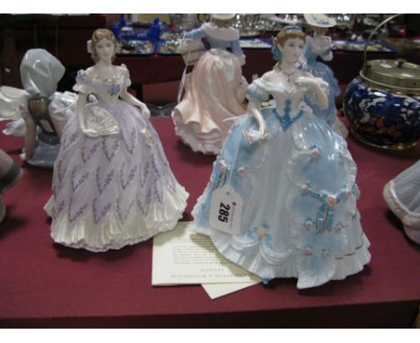 Royal Worcester Limited Edition China Figurines, 'The Last Waltz' No. 11658 and 'The First Quadrille' No. 9504, each with cer