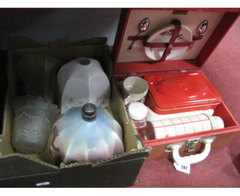 A Brexton Mid XX Century Picnic Set for Two, four early to mid XX Century light shades.