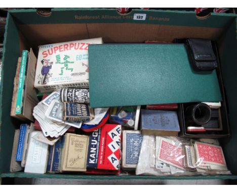 Monopoly, playing cards, draughts other board games:- One Box