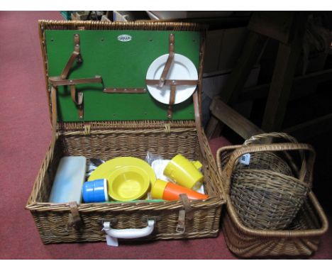 A Siram Cane Picnic Hamper, two baskets.