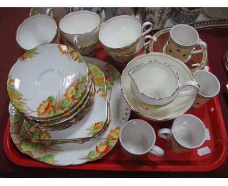A Taylor & Kent 1920's Tea Service, of twenty-one pieces; four Doulton 'Coffee Time' cups and saucers:- One Tray