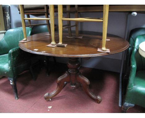 A XIX Century Mahogany Pedestal Table, with snap action on tripod base.