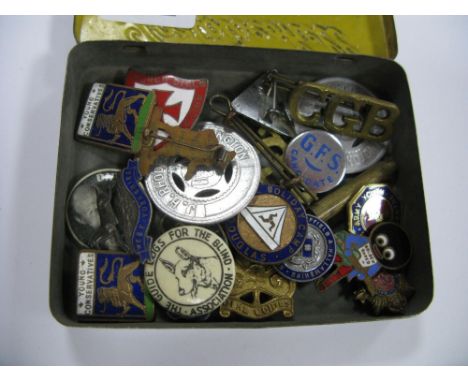 Enamel and Other Badges, Young Conservatives, John Ginger Ginger Nuts, The Church Girls Brigade, British Legion, The Holiday 