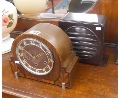 Bakelite speaker and Westminster chime mantle clock