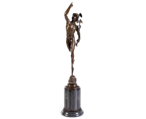 Giambologna, um 1529 Douai – 1608 Florenz, nachHERMESHöhe 52,5 cm. Höhe inkl. Sockel: 70 cm.Auf der Plinthe mit Künstlernennu