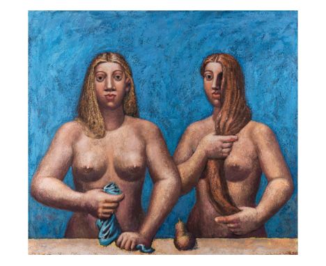 Hermann Albert, geb. 1937 AnsbachDUE SURELLE DI S. CATERINAÖl auf Leinwand.190 x 211 cm.Rechts unten monogrammiert und datier