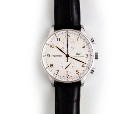 IWC PortugieserGehäusedurchmesser: 41 mm.Stahl.2008.IWC Chronograph „Portugieser“, Referenz IW371401, in einem verschraubten 