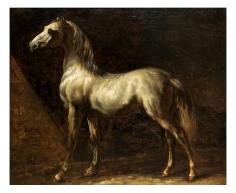 Théodore Géricault, 1791 Rouen – 1824 Paris„CHEVAL GRIS BLANC“ AUCH „CHEVAL ARABE GRIS“, UM 1812/ 1814Öl auf Leinwand.59,9 x 