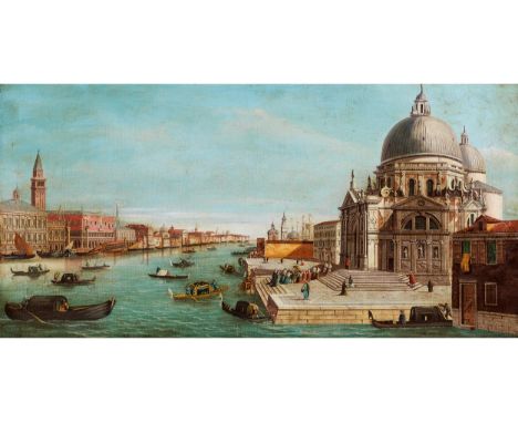 William James, tätig 1730 - 1780DER CANAL GRANDE IN RICHTUNG DER BASILIKA SANTA MARIA DELLA SALUTEÖl auf Leinwand. Doubliert.