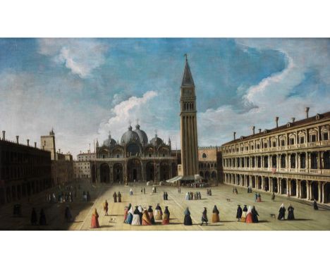 Apollonio Facchinetti, auch genannt „Domenichini“, tätig 1740 – 1770, zug.PIAZZA SAN MARCO IN VENEDIGÖl auf Leinwand.89 x 148