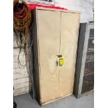 Metal Cabinet w/ Dial Gauges, Shims, Electrical Pins, Fasteners, Wire, Valves, & Misc.