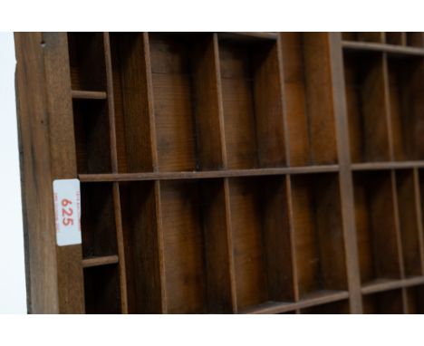 An antique printers block tray or shelf unit 83cm long by 37cm wide good patina and condtion