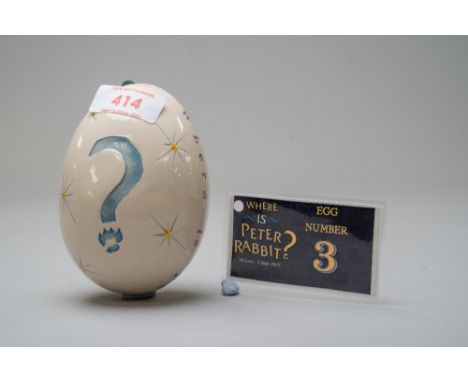 A local interest 2017 ceramic Peter Rabbit Lakeland treasure trail egg, very limited in manufacture runs. From the Where is P