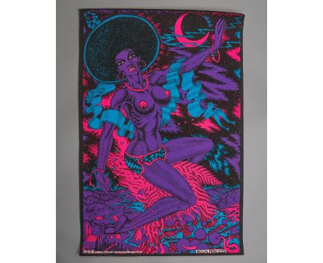 A genuine mid century psychedelic collectors black light poster by One Stop Posters Los Angeles copyright 1973 Moon Princess 