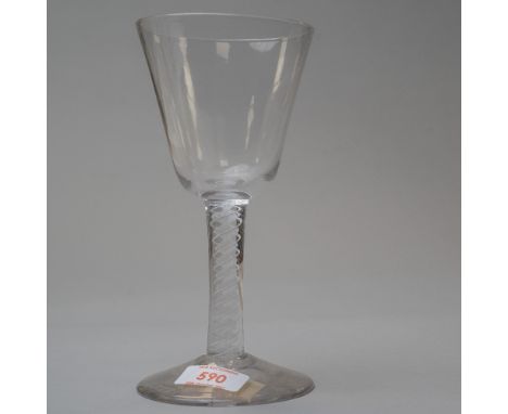 A mid 18th century multi opaque twist stem with an ogee bowl
Good condition a few light scratches no chips
height 19cm
bowl d