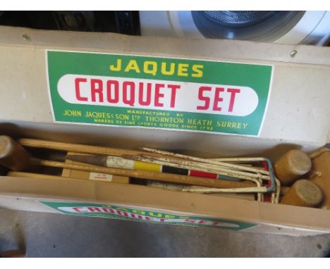 A boxed Jaques croquet set