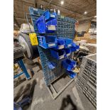 KLETON 2-SIDED STORAGE RACK W/ PARTS BINS AND HARDWARE CONTENTS