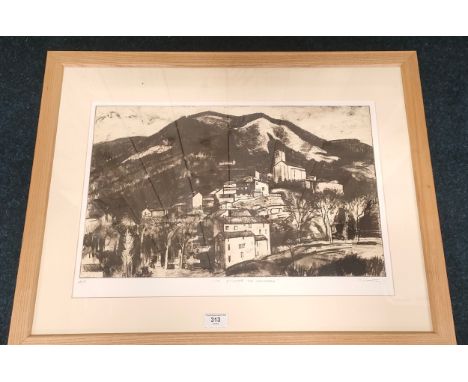 Alfons Bytautas RSA [B.1955] Original artist's proof etching titled "Saint- Etienne- de- Gourgas" [Frame- 56.5x72cm]