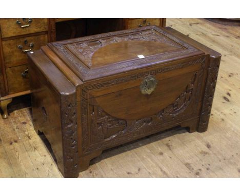 Eastern carved camphorwood trunk