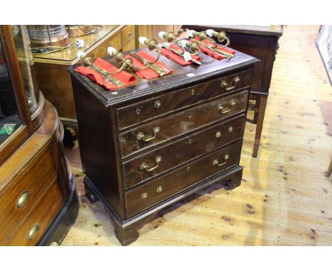 Georgian mahogany chest of four graduated drawers on bracket feet, 83cm by 84cm