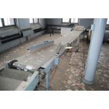 Motorized Exit Belt Conveyor, 16 in. Wide x 20 ft. Length, Adjustable Height Legs, Single Phase