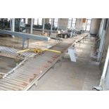 Mathews Motorized Roller Conveyor, 27 1/2 in. Wide Rollers, Approx. 60 ft. Length, Steel Leg Base,