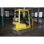 Hyster Model #525XM Fork Lift, Rated 2350 lbs.. Lift Capacity, 127 in. Lift Height, Side Shift,