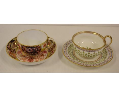 Two 19th century cups with saucers including Copeland Spode 2701 Imari