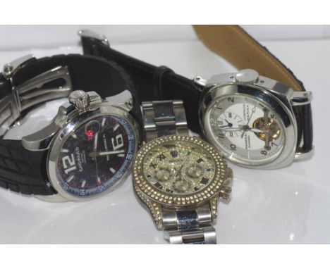 Three gentlemen's wristwatches marked "Chopard", "Rolex" and "Paneri Luminor"