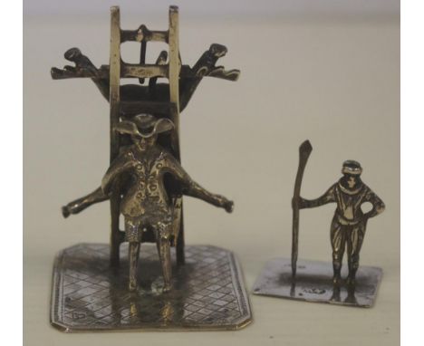 Two sterling silver miniature figurines 72grams approx