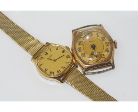 Vintage Handley 9ct cased watch with Tissot watch Handley watch working when tested but one arm is floating, weight: total ap