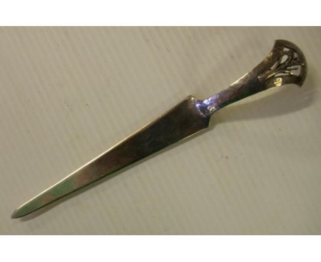Australian sterling silver letter opener makers mark rubbed, H17cm approx, 39grams approx