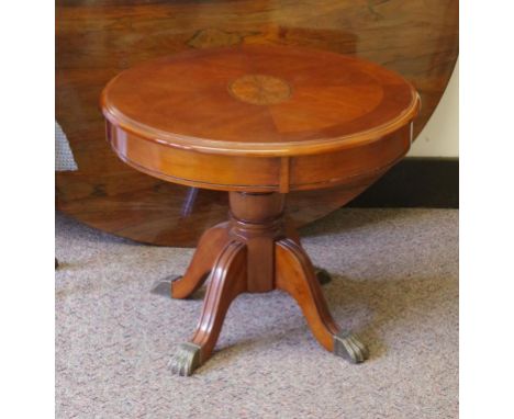 Antique style pedestal wine / lamp table 66cm diameter, 53cm high