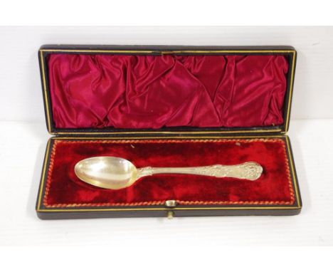Victorian sterling silver christening spoon hallmarked London 1854, 30 grams approx.